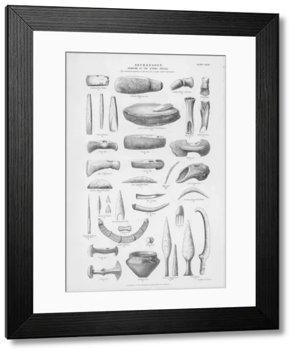 Framed Print : Stone Age Artifacts Framed Print : Stone Age Artifacts