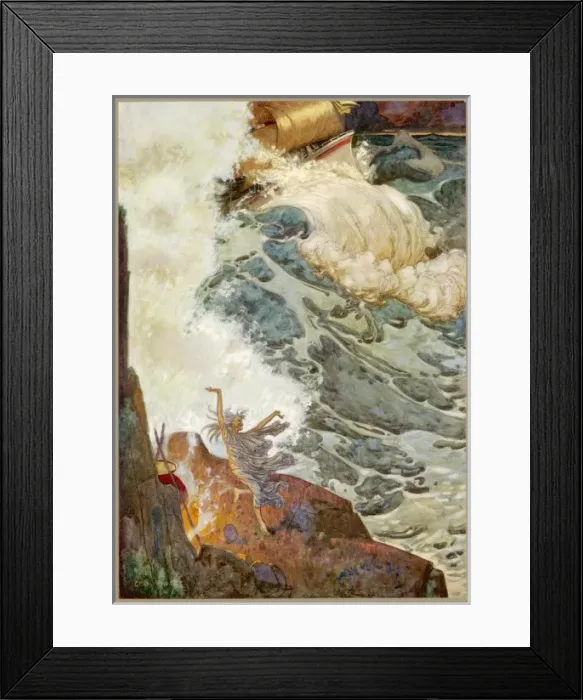 Framed Print : Witch Raising a Storm Framed Print : Witch Raising a Storm