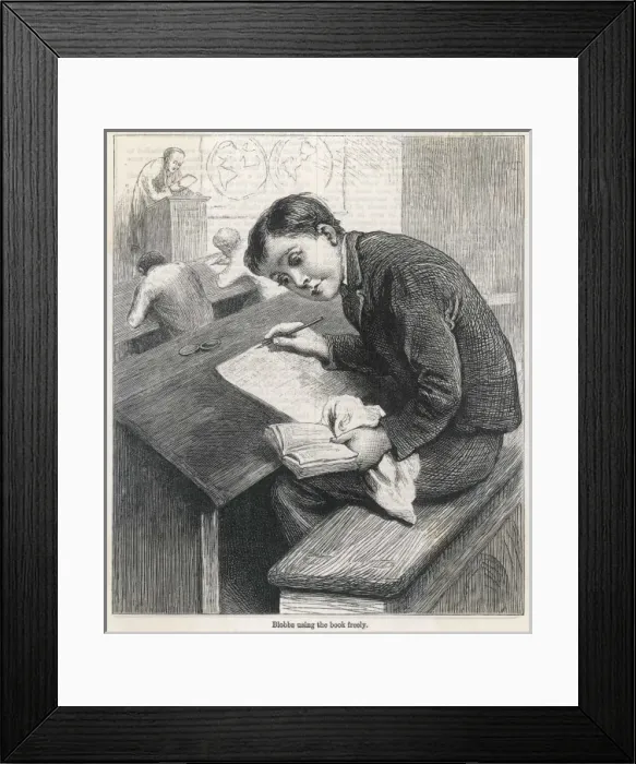 Framed Print : Classroom  /  Boy Cheating