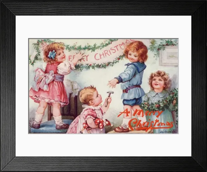 Framed Print : Children Decorating Framed Print : Children Decorating
