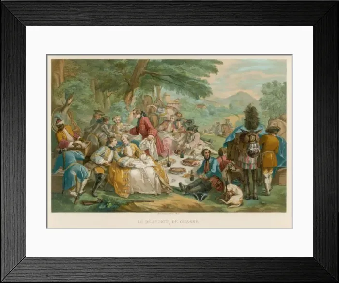 Framed Print : Hunting Party Picnic Framed Print : Hunting Party Picnic