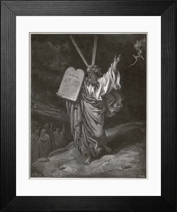 Framed Print : Moses & Commandments Framed Print : Moses & Commandments