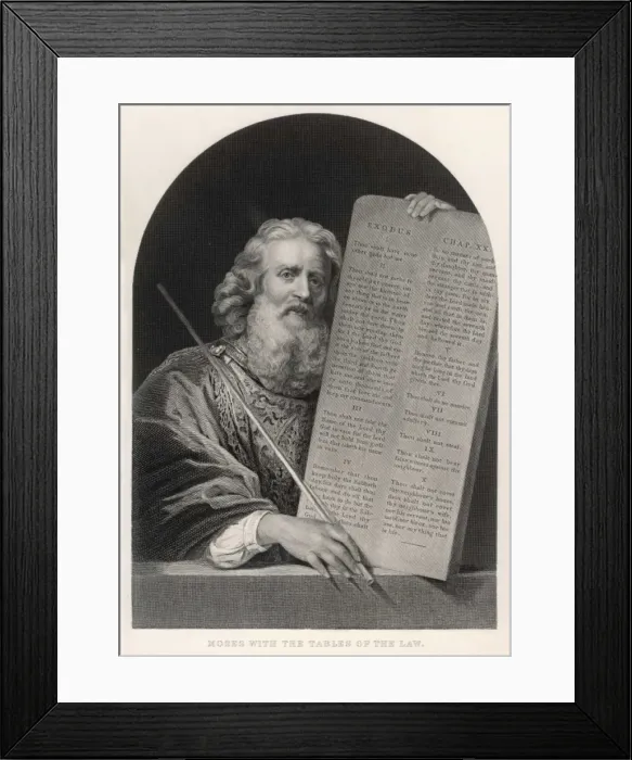 Framed Print : Moses & Commandments Framed Print : Moses & Commandments