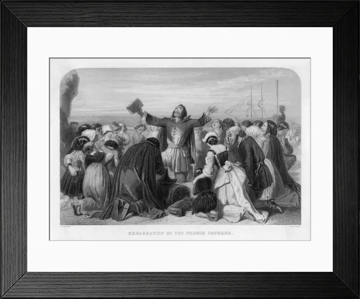 Framed Print : Pilgrim Fathers Embark Framed Print : Pilgrim Fathers Embark