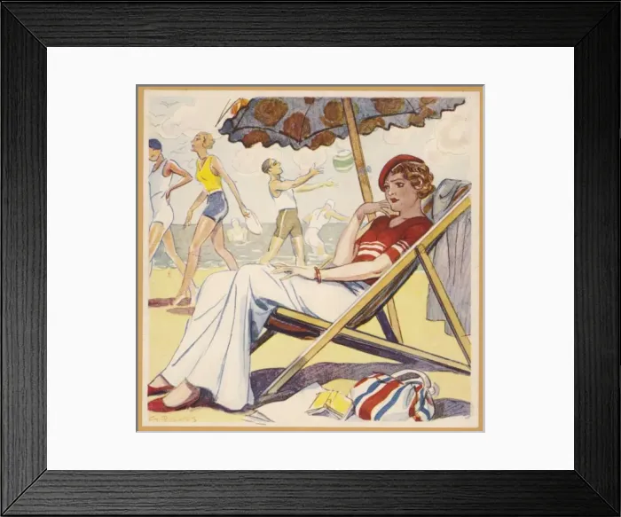 Framed Print : On a French Plage Framed Print : On a French Plage