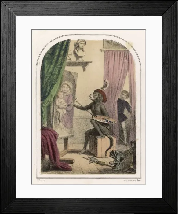 Framed Print : Monkey Copies Bufalmaco Framed Print : Monkey Copies Bufalmaco