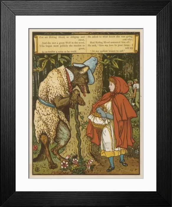 Framed Print : Red Riding Hood & Woof Framed Print : Red Riding Hood & Woof