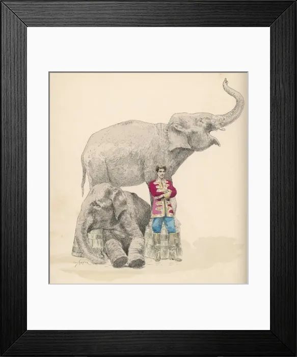 Framed Print : Circus Elephants / Garnier Framed Print : Circus Elephants / Garnier