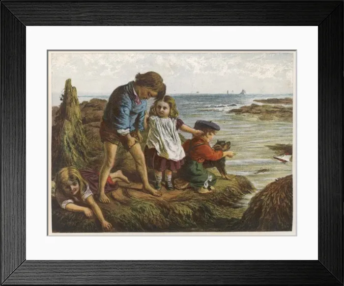 Framed Print : Children on Rocks / 1888 Framed Print : Children on Rocks / 1888