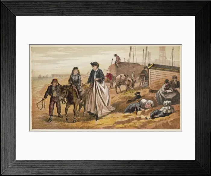 Framed Print : Girl Goes on Donkey Ride Framed Print : Girl Goes on Donkey Ride