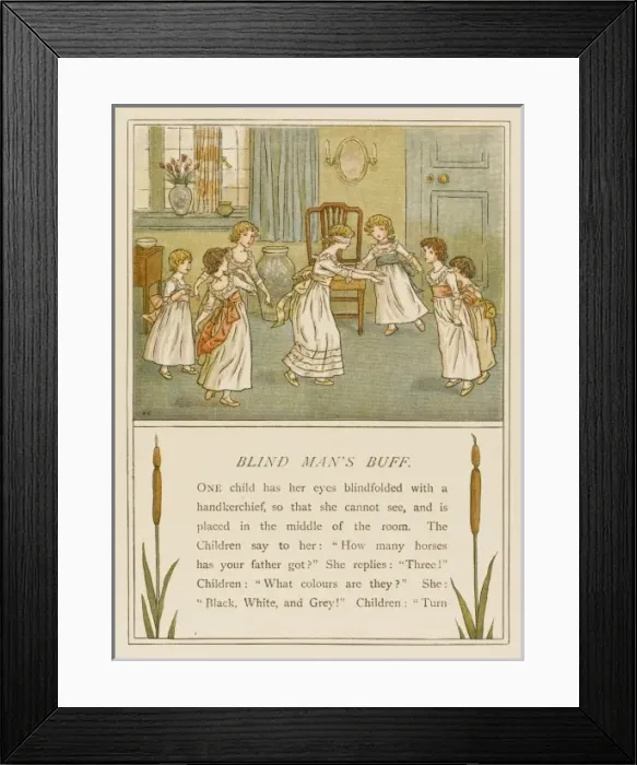Framed Print : Blind Mans Buff / Girls Framed Print : Blind Mans Buff / Girls
