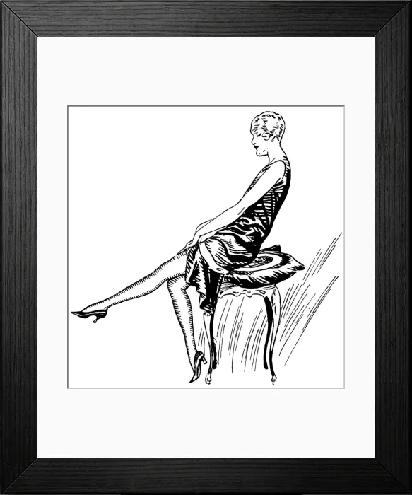 Framed Print : Straightens her Stocking Framed Print : Straightens her Stocking