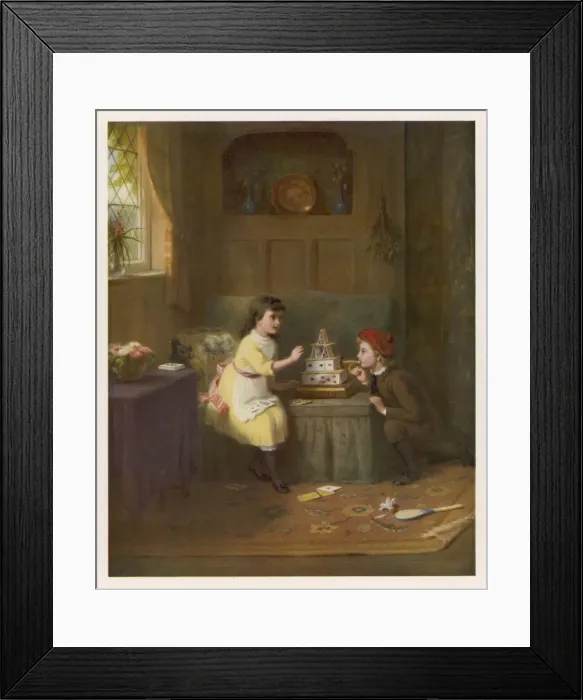 Framed Print : Building a Card House Framed Print : Building a Card House