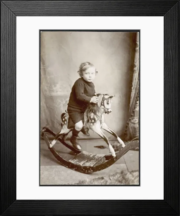 Framed Print : Boy on Rocking Horse Framed Print : Boy on Rocking Horse