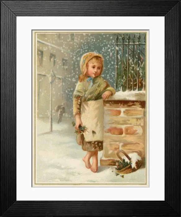 Framed Print : Girl Sells Holly Framed Print : Girl Sells Holly