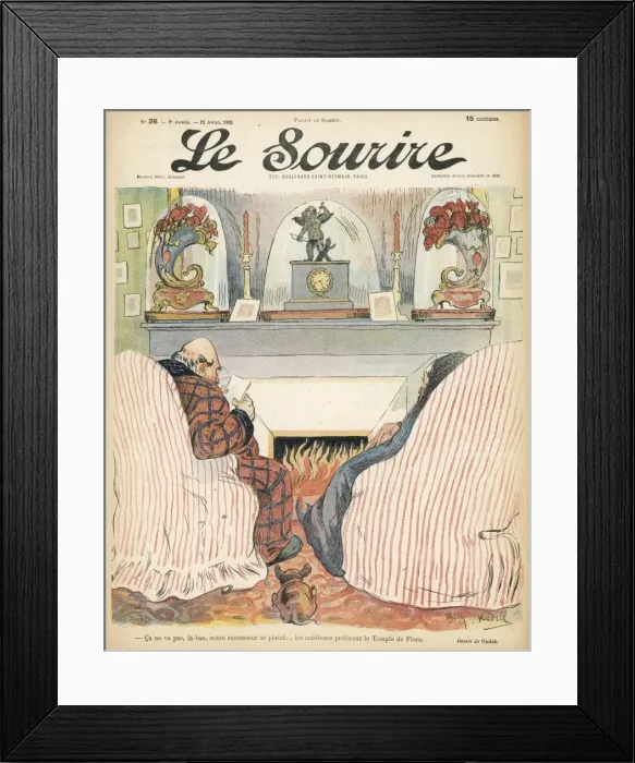 Framed Print : Old Couple by Fire Framed Print : Old Couple by Fire