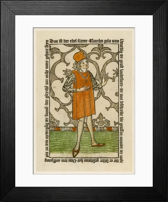 Framed Print : Marco Polo / Travels 1477 Framed Print : Marco Polo / Travels 1477