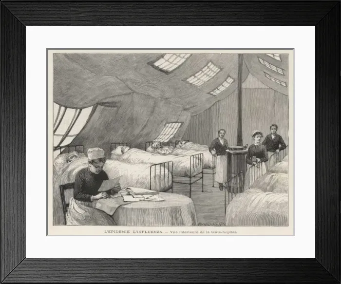 Framed Print : Flu Epidemic 1890 Framed Print : Flu Epidemic 1890