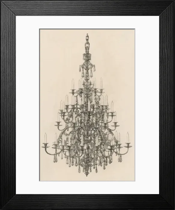 Framed Print : Glass / Bronze Chandelier Framed Print : Glass / Bronze Chandelier