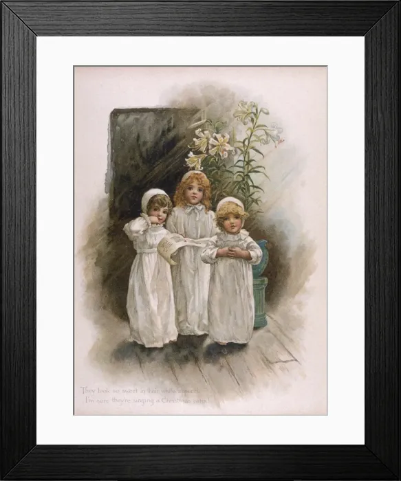 Framed Print : Carol Singing Girls Framed Print : Carol Singing Girls