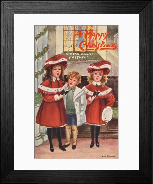 Framed Print : Carol Singing Girls Framed Print : Carol Singing Girls