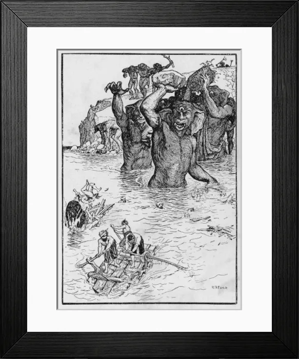 Framed Print : Giants Throw Rocks / Sinba Framed Print : Giants Throw Rocks / Sinba