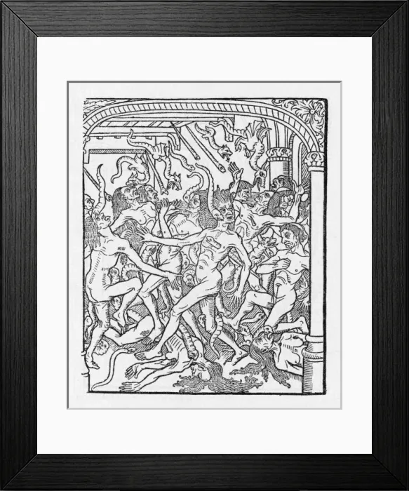Framed Print : HELL. Those who were guilty of idleness during their lifetimes are punished Framed Print : HELL. Those who were guilty of idleness during their lifetimes are punished