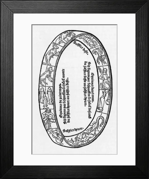 Framed Print : ZODIAC. The cycle of the Zodiac, with its solstices and equinoxes Framed Print : ZODIAC. The cycle of the Zodiac, with its solstices and equinoxes