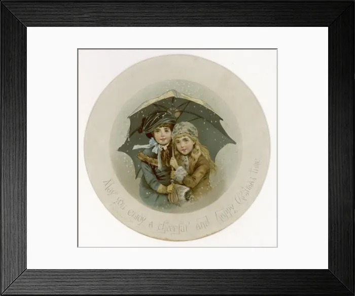 Framed Print : Girls under Brolly Framed Print : Girls under Brolly