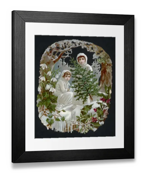 Framed Print : Girls with Tree Framed Print : Girls with Tree