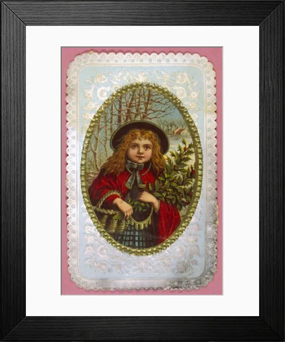 Framed Print : Girl with Holly Framed Print : Girl with Holly