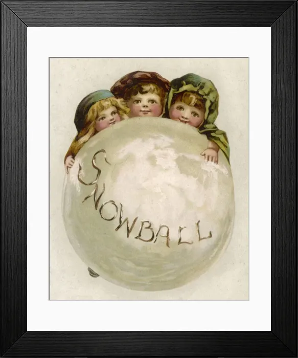 Framed Print : Children & Snowball Framed Print : Children & Snowball