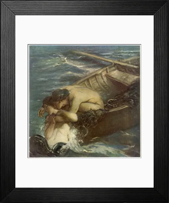 Framed Print : Mermaid and Friend Framed Print : Mermaid and Friend