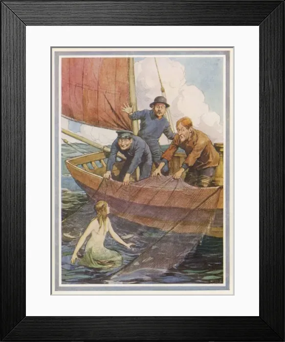 Framed Print : Mermaid Netted Framed Print : Mermaid Netted