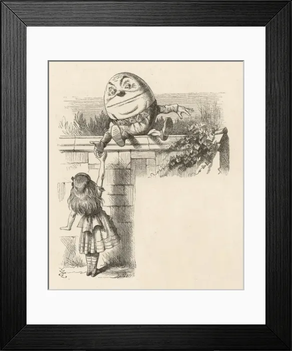 Framed Print : Alice Meets Humpty Framed Print : Alice Meets Humpty
