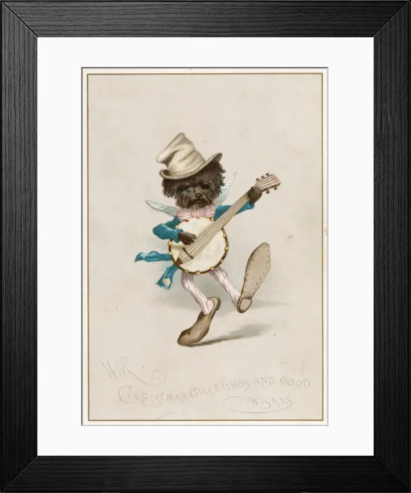 Framed Print : Card; Doggy Minstrel Framed Print : Card; Doggy Minstrel