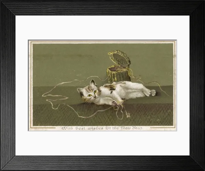 Framed Print : Kittens Play with String Framed Print : Kittens Play with String