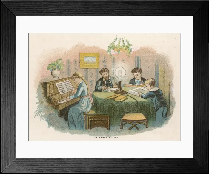 Framed Print : Edison Light in Home Framed Print : Edison Light in Home
