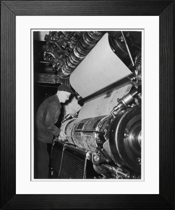 Framed Print : Rotary Press Plate Photo Framed Print : Rotary Press Plate Photo
