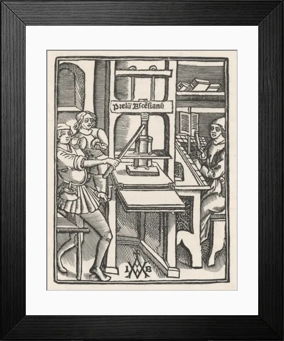 Framed Print : Press of Jodocus Badius Framed Print : Press of Jodocus Badius