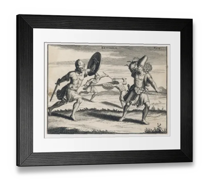 Framed Print : Gladiators / Sword & Net Framed Print : Gladiators / Sword & Net