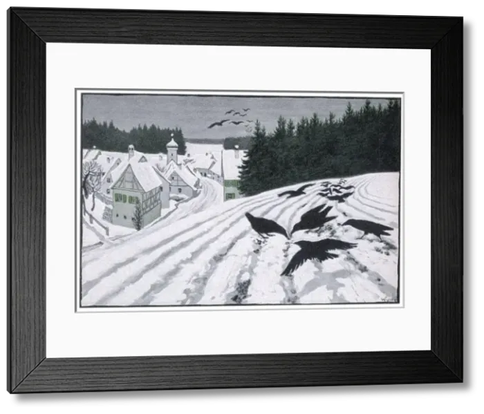 Framed Print : Crows in the Snow 1902 Framed Print : Crows in the Snow 1902