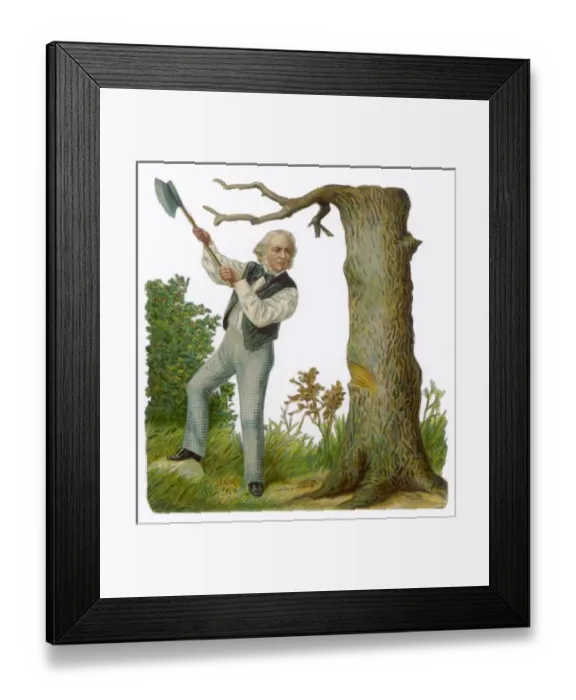 Framed Print : Gladstone Fells a Tree Framed Print : Gladstone Fells a Tree