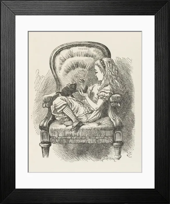 Framed Print : Alice and the Kitten Framed Print : Alice and the Kitten