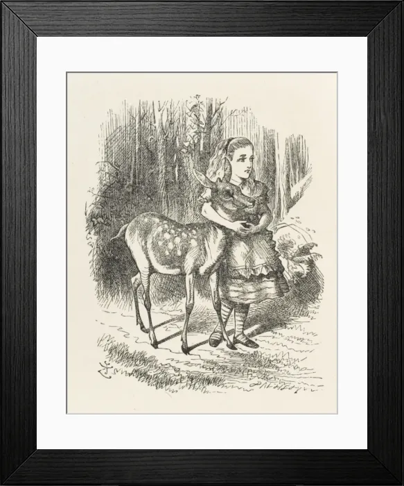 Framed Print : Alice and the Fawn Framed Print : Alice and the Fawn