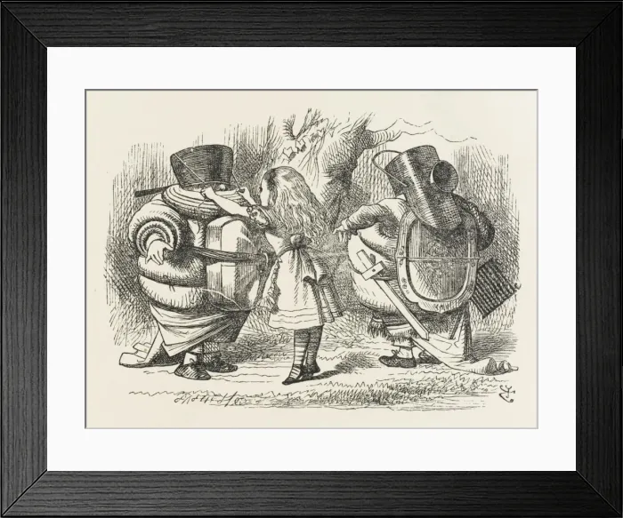 Framed Print : Alice / Tweedles Armoured Framed Print : Alice / Tweedles Armoured