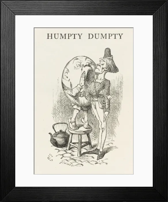 Framed Print : Alice: humpty & Messenger Framed Print : Alice: humpty & Messenger