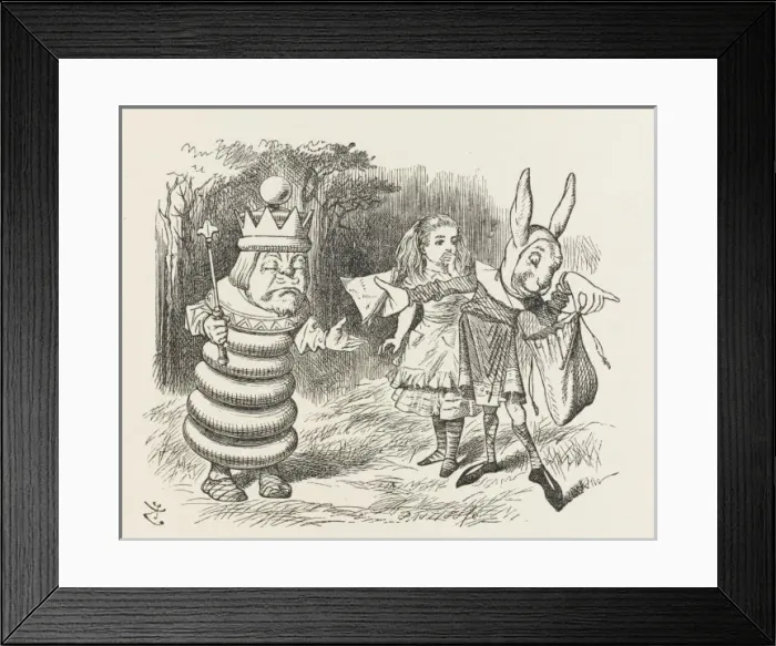Framed Print : Alice, King, Rabbit Framed Print : Alice, King, Rabbit