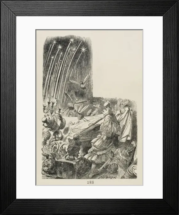 Framed Print : Alice Pulls Tablecloth Framed Print : Alice Pulls Tablecloth