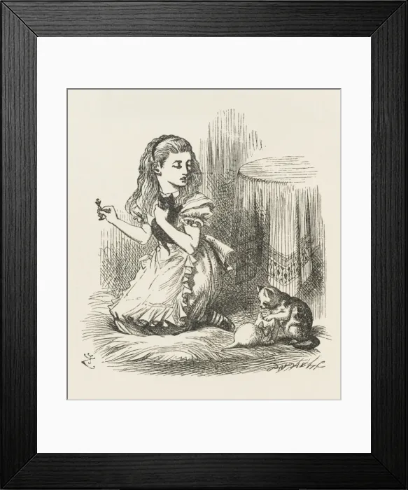 Framed Print : Alice Plays with Kittens Framed Print : Alice Plays with Kittens